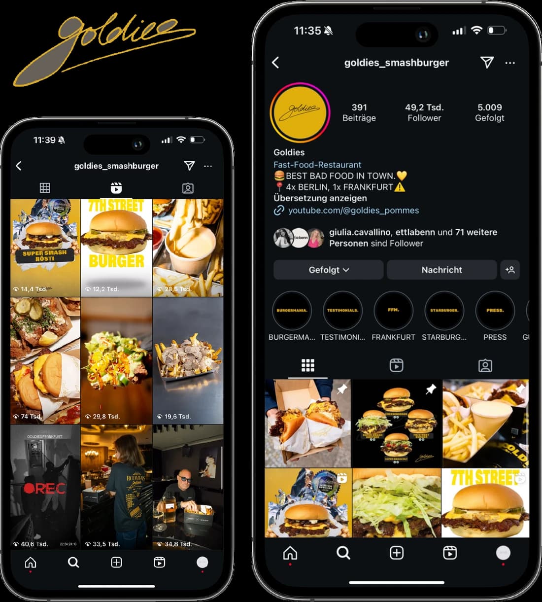 Goldies, Social-Media-Auftritt
