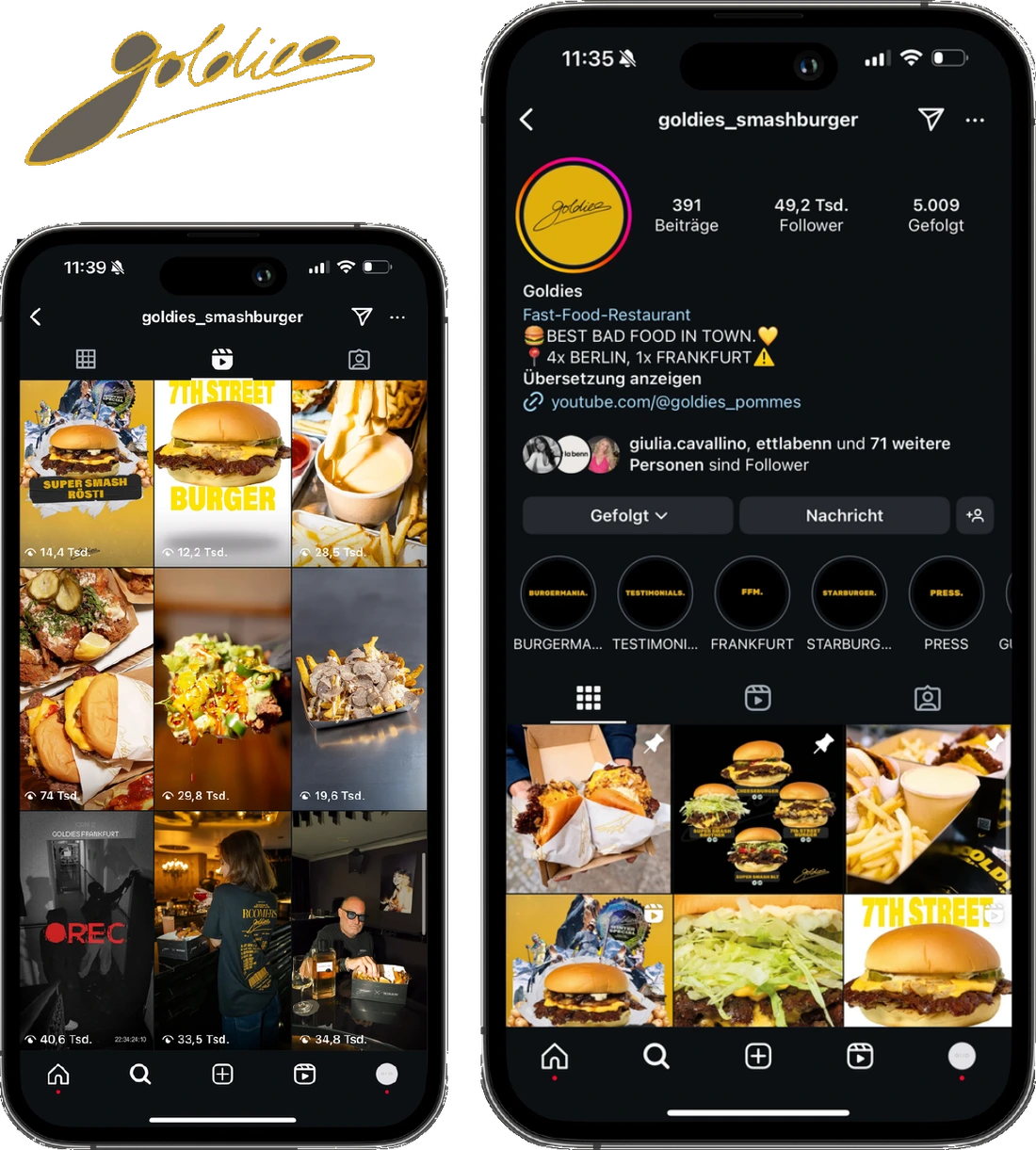Goldies, Case Study Mockup